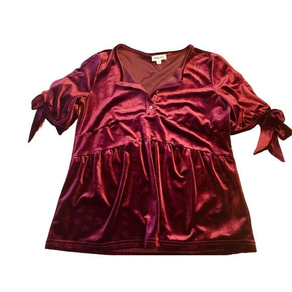 Hidden Alley Velveteen Short Sleeve Top - Picture 5 of 8